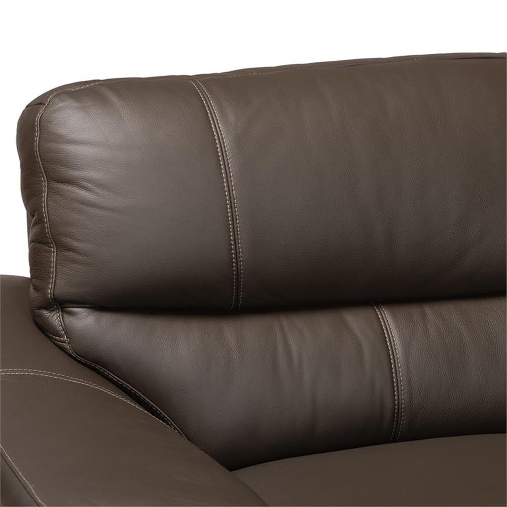 Baxton Studio Townsend Brown Leather Sectional Sofa With Right Facing Chaise